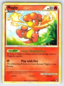 Magby 46/95 2011 Call of Legends Set Pokemon Card Uncommon - Vlp - Image 1
