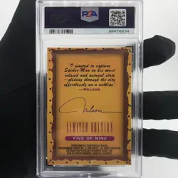 Marvel Card PSA 9 Spider-Man 5 Nelson 1995 Masterpieces Fleer [9] - Image 2
