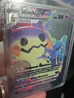 Mimikyu Vmax Silver Foil Fan Art Vinyl Textured Collector Pokemon Card - Image 4