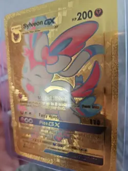 Sylveon GX Gold Foil Fan Art Vinyl Textured Collector Pokemon Card - Image 4