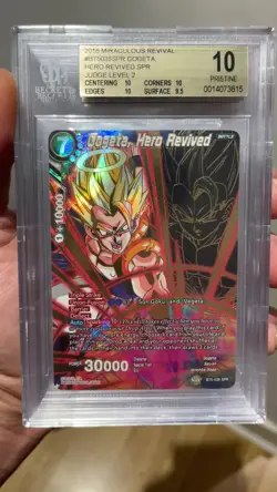 gogeta hero revived bt5-038 spr bgs 10 dragon ball super card game psa 10 dbs - Image 2