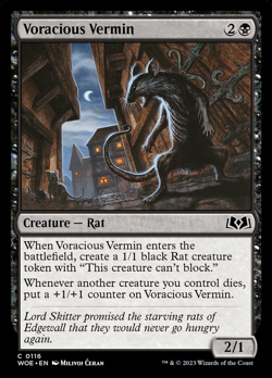 LP FOIL Voracious Vermin (116) Wilds of Eldraine WOE MTG Magic - Image 1
