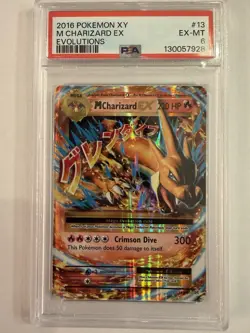 Pokemon 2016 XY M Charizard EX Evolutions 13/106 PSA 6 - Image 1