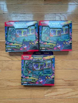 LOT OF 3 Pokemon TCG Mega Battle Deck Mega Gengar Ex New Factory Sealed - Image 1