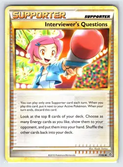 Interviewer's Questions 77/95 2010 Unleashed Set Pokemon Card Trainer - Lp - Image 1