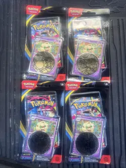 Pokemon Mega Evolutions Phantasmal Flames Booster Pack Blisters W/ Promos (4) - Image 1