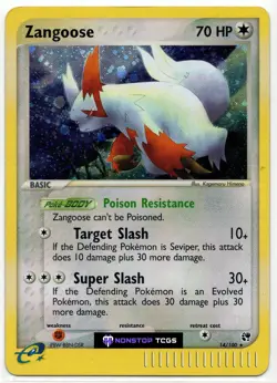 Zangoose 14/100 Pokemon TCG EX Sandstorm Holo Rare - Image 1