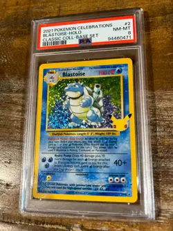 POKEMON 2021 Celebrations BLASTOISE Holo Classic Coll Base Set #2 PSA 8 RARE - Image 1