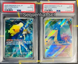 PSA 10 Misty's Psyduck 071/063 Misty's Lapras 072/063 AR SV9a Pokemon Japanese - Image 1