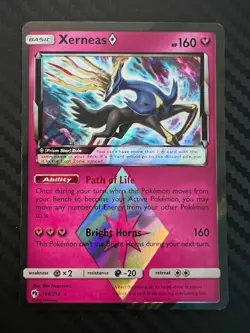 Pokemon TCG Xerneas Lost Thunder 144/214 Holo Rare LP/MP - Image 1