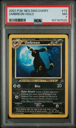 2001 POKEMON NEO DISCOVERY #13 UMBREON-HOLO PSA 7 - Image 1