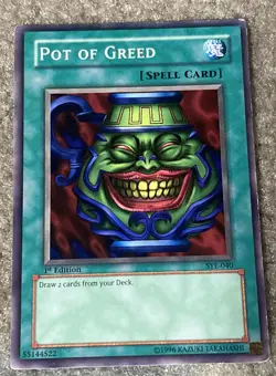 Yugioh Pot Of Greed 1st Edition Very Rare SYE-040 - Image 1