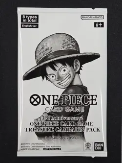 One Piece Card Game 3rd Anniversary Treasure Campaign Promo Pack Sealed - Image 1