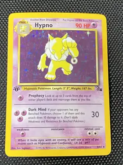 Hypno 8/62 1st Edition Fossil 1999 Holo Rare WOTC Pokemon Card TCG - Image 1