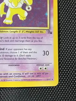 Hypno 8/62 1st Edition Fossil 1999 Holo Rare WOTC Pokemon Card TCG - Image 4