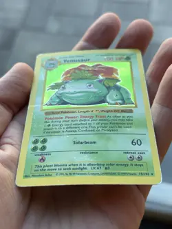 1999 Pokemon Base Set Venusaur Shadowless Card 15/102 HP Condition - Image 3