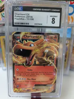Pokemon TCG Charizard EX Flashfire Holo Ultra Rare Card 11/106 Graded CGC 8 - Image 1