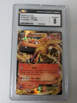 Pokemon TCG Charizard EX Flashfire Holo Ultra Rare Card 11/106 Graded CGC 8 - Image 3