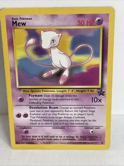 Pokemon TCG Mew #8 WOTC Promo Black Star Rare Non-Holo Card - Image 1