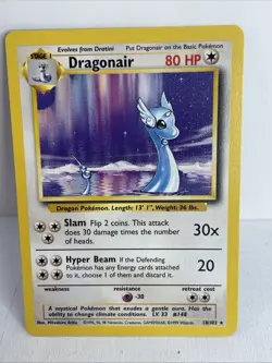Pokemon TCG Base Set Dragonair Card 18/102 LP Vintage WOTC - Image 1
