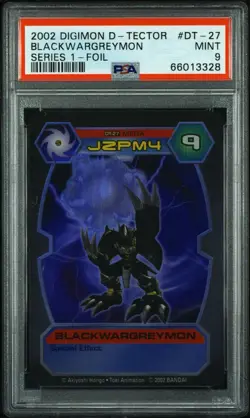 Digimon D-Tector 1st Edition Holo Blackwargreymon DT-27 2003 Bandai Card - PSA 9 - Image 1