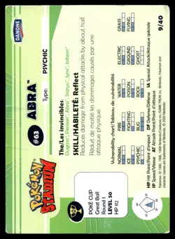 Abra #63 Danone Pokemon Stadium Promo Card MP Pokemon TCG | Buy 10 Get 10 Free - Image 2