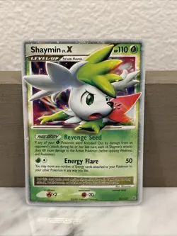 RARE - Pokemon TCG Shaymin LV.X Platinum Holo Rare Card 127/127 Played Condition - Image 3