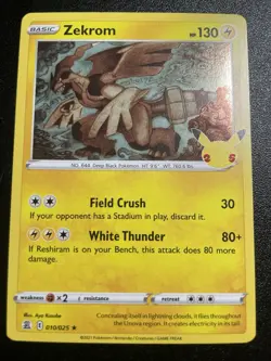 Zekrom 010/025 Celebrations Holo Rare NM Pokemon Card 2021 - Image 1