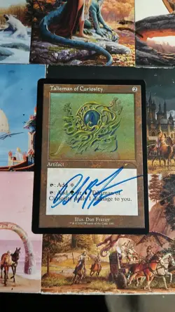MTG Talisman of Curiosity Secret Lair Retro Frame. Signed by Artist. - Image 1