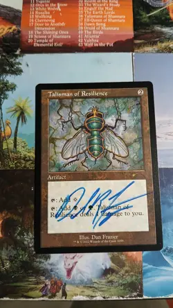 MTG Talisman of Resilience Secret Lair Retro Frame Signed - Image 1