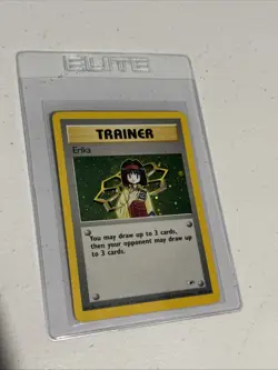 Pokemon TCG: Erika Trainer Holo Rare 16/132 Gym Heroes WoTC Vintage - Image 1