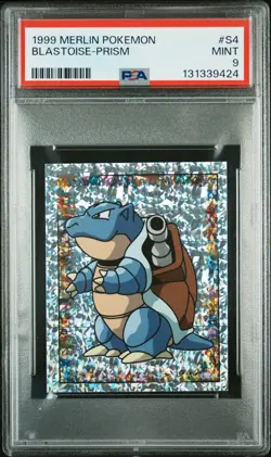 PSA 9 MINT 1999 MERLIN POKEMON #S4 BLASTOISE-PRISM - Image 1