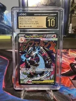 POKEMON CGC 10 PRISTINE MEGA CHARIZARD X EX UPC 023 BLACK STAR PROMO - Image 1