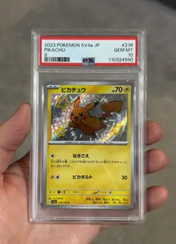 Pokemon Pikachu 236/190 Holo Shiny Treasure ex PSA 10 - Image 4