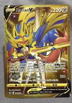 Zacian V 211/202 Gold Secret Rare | Sword & Shield Base | Pokemon TCG - Image 1