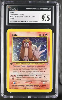 2001 Pokemon Entei Neo Revelation 1st Edition Holo - #6/64 CGC 9.5 - Image 1