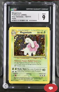 Pokemon Neo Genesis Meganium Holo 10/111 CGC Mint 9 - Image 1