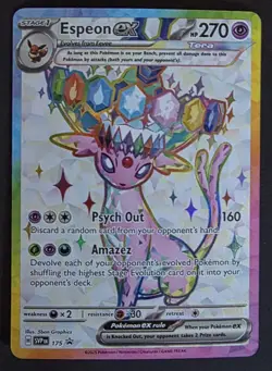 Pokemon TCG Espeon Ex 175 Full Art Prismatic Evolutions Black Star Promo - Image 1