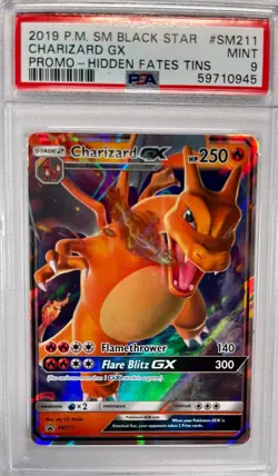 2019 Pokemon Hidden Fates Small Black Star Charizard #SM211 PSA MINT 9 - Image 3