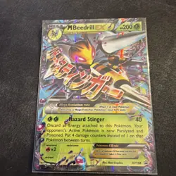 MEGA M BEEDRILL EX Promo XY158 Pokemon TCG 2016 XY Black Star Promo Mega Holo - Image 1