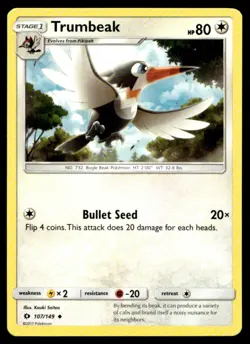 Trumbeak Uncommon SM Base Set 107/149 - Use Moderately Played Buy 10 Get 10 Free - Image 1