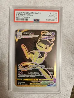 Pokemon Mew VMAX TCG Lost Origin Holo Ultra Rare TG30/TG30 PSA 10 Gem Mint - Image 1