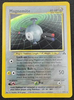 2001 Pokemon Neo Discovery Magnemite Holo Rare #7/75 LP/MP - Image 1