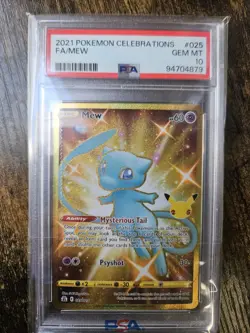 Pokemon TCG 2021 Celebrations Mew 025/025 Gold Full Art PSA 10 - Image 1