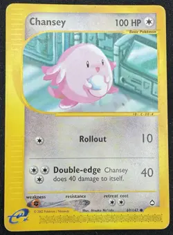Pokemon TCG- 2002 Chansey 69/147 Aquapolis Non-Holo MP - Image 1