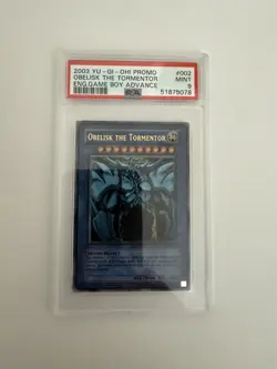 Yugioh PSA 9 MINT Obelisk the Tormentor GBI-002 Ultra Rare GBA Promo 2003 - Image 1