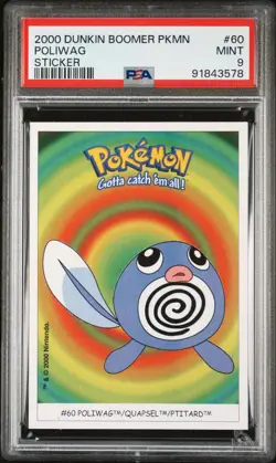 2000 Poliwag Dunkin Boomer Vintage Pokemon Card PSA 9 MINT - Image 1