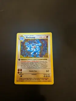 1ST EDITION SHADOWLESS Machamp 8/102 Holo Rare Base Set Pokemon Card first - Image 2