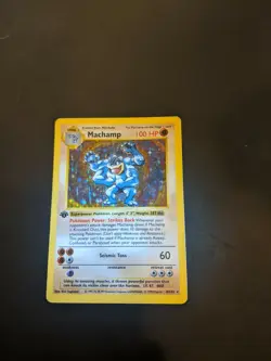 1ST EDITION SHADOWLESS Machamp 8/102 Holo Rare Base Set Pokemon Card first - Image 3