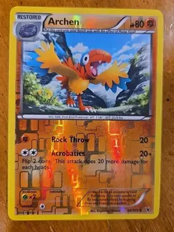 2011 Pokemon Archen 66/101 Holo Restored Card - Image 1